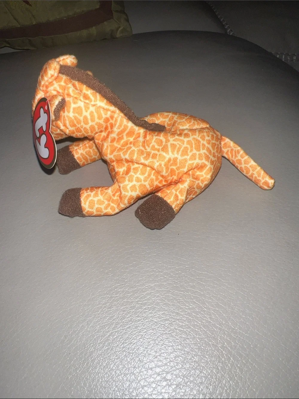 Mini Ty Orange Giraffe Beanie Plush with Brown Hooves